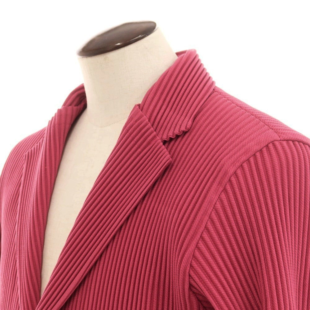 【中古】オム プリッセ イッセイミヤケ HOMME PLISSE ISSEY MIYAKE 2024年秋冬 プリーツ 2B カジュアルジャケット ダークローズピンク【 表記なし(L位) 】【 状態ランクA 】【 メンズ 】