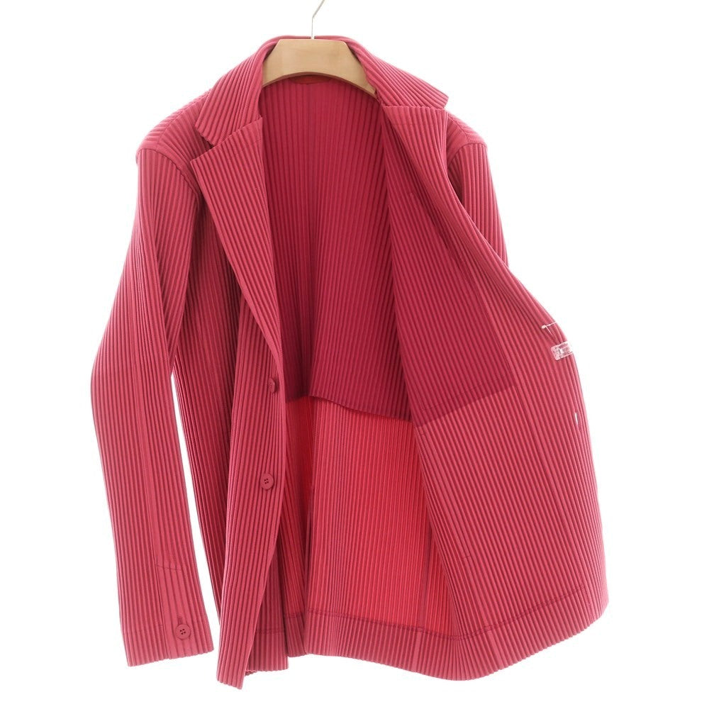 【中古】オム プリッセ イッセイミヤケ HOMME PLISSE ISSEY MIYAKE 2024年秋冬 プリーツ 2B カジュアルジャケット ダークローズピンク【 表記なし(L位) 】【 状態ランクA 】【 メンズ 】