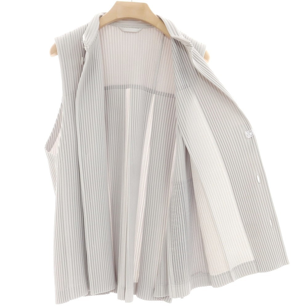 【中古】オム プリッセ イッセイミヤケ HOMME PLISSE ISSEY MIYAKE 2024年秋冬 プリーツ加工 ベスト ジレ ライトグレー【 表記なし(L位) 】【 状態ランクA 】【 メンズ 】