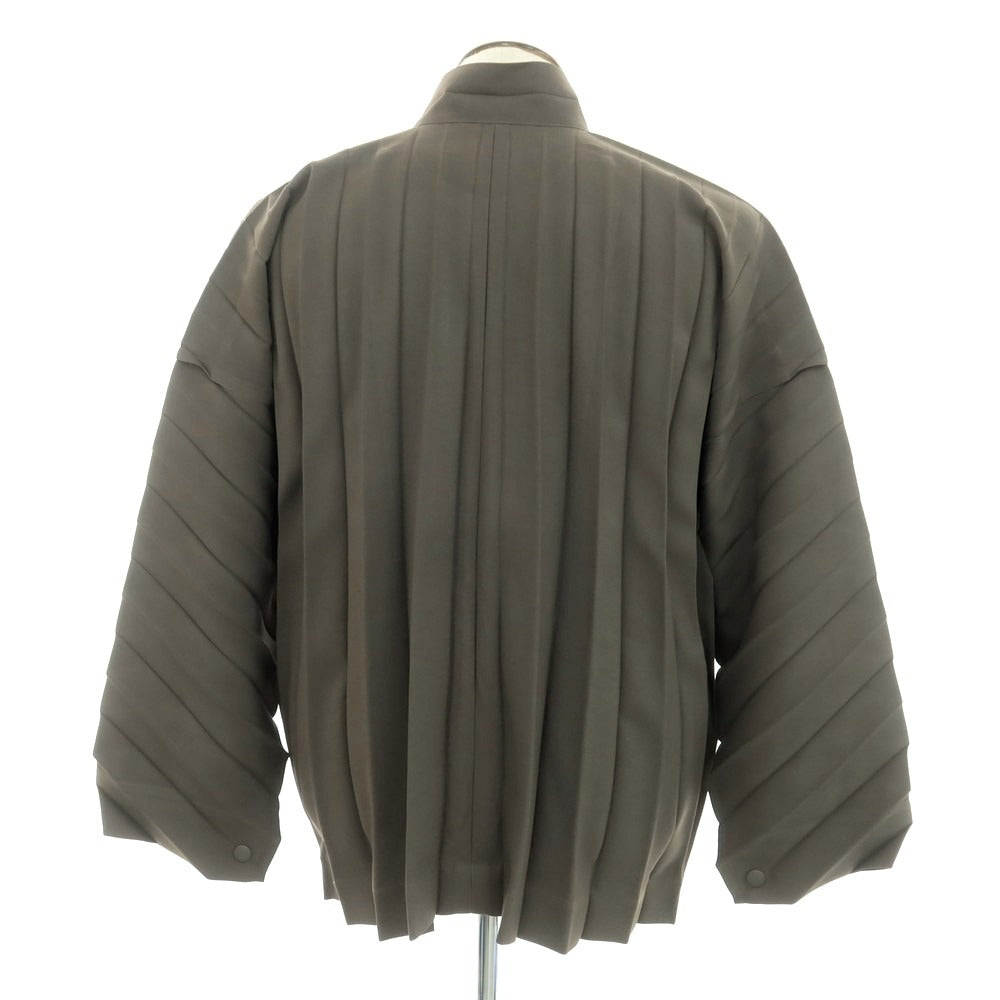 【中古】オム プリッセ イッセイミヤケ HOMME PLISSE ISSEY MIYAKE プリーツ加工 ブルゾン グレイッシュカーキ【 表記なし(L位) 】【 状態ランクA 】【 メンズ 】
