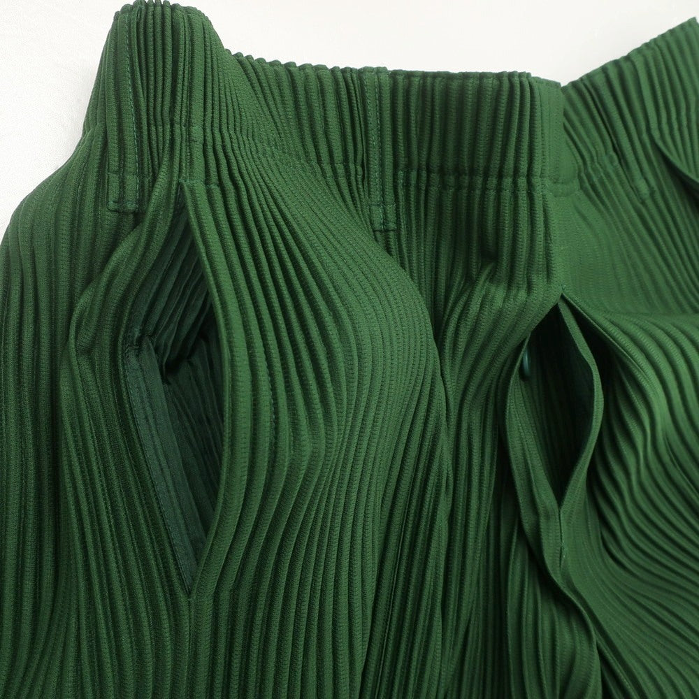 【中古】オム プリッセ イッセイミヤケ HOMME PLISSE ISSEY MIYAKE 2024年秋冬 プリーツ イージーパンツ グリーン【 表記なし(L位) 】【 状態ランクA 】【 メンズ 】