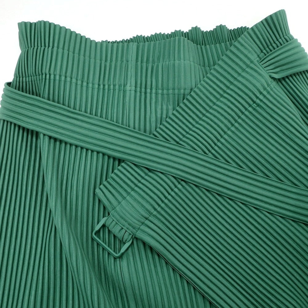 【中古】オム プリッセ イッセイミヤケ HOMME PLISSE ISSEY MIYAKE 2024年秋冬 プリーツ スカート グリーン【 表記なし(L位) 】【 状態ランクA 】【 メンズ 】