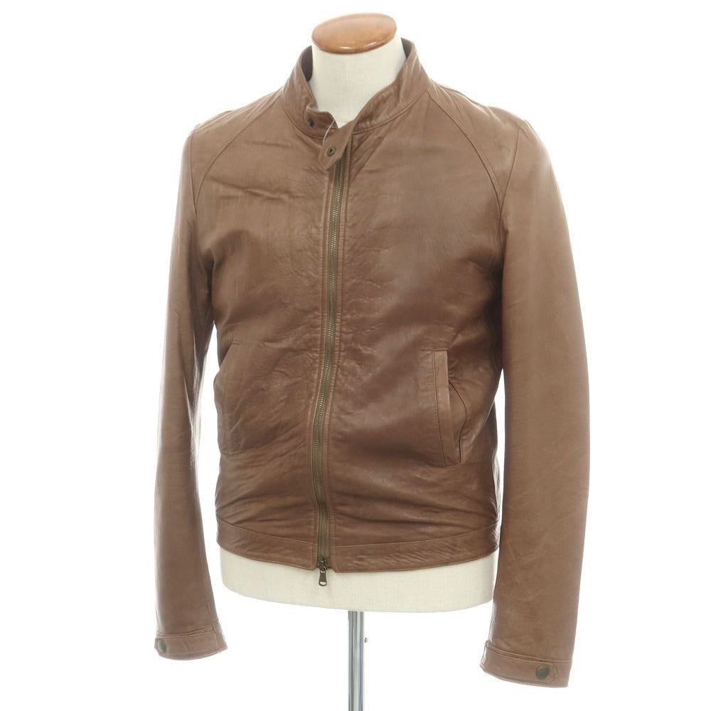 【中古】ラディーチェ Radice レザー シングルライダースジャケット ブラウン【サイズ48】【メンズ】 中古】ラディーチェ Radice レザー シングルライダースジャケット
