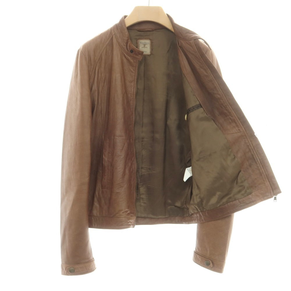 【中古】ラディーチェ Radice レザー シングルライダースジャケット ブラウン【 48 】【 状態ランクB 】【 メンズ 】