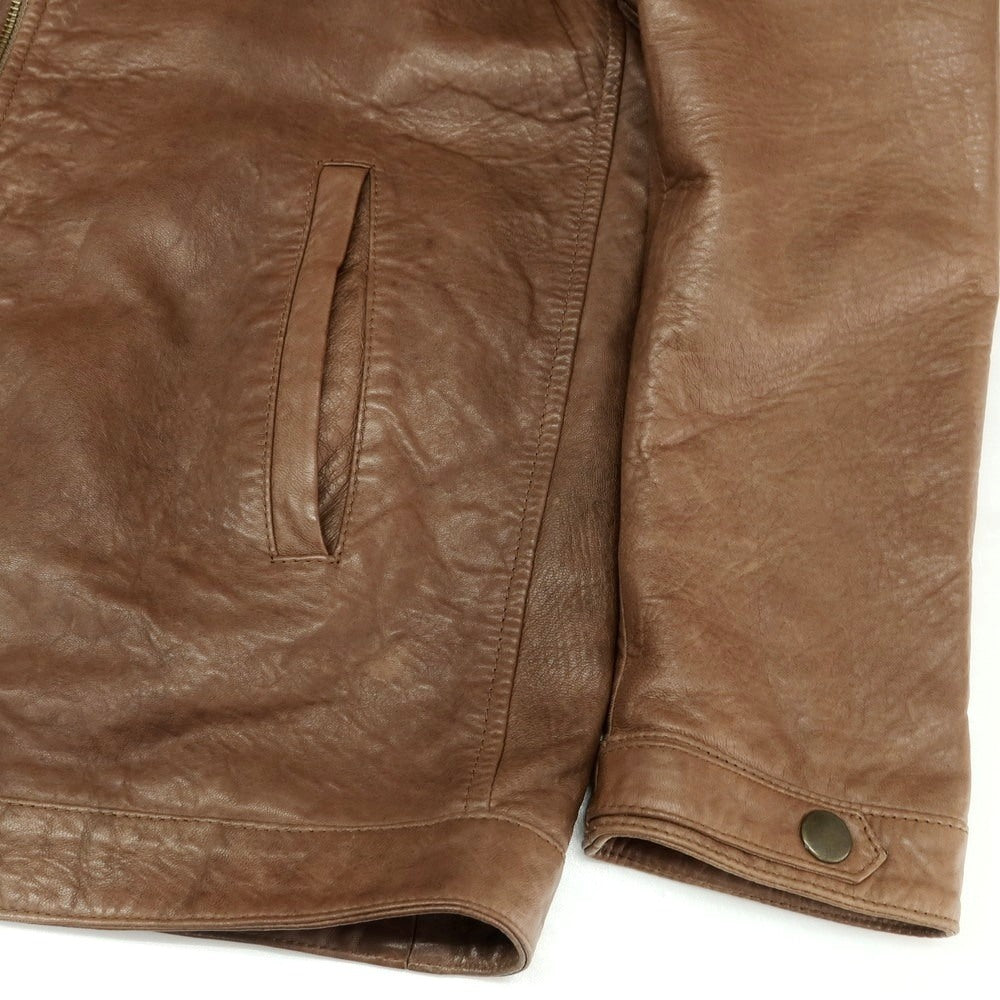 【中古】ラディーチェ Radice レザー シングルライダースジャケット ブラウン【 48 】【 状態ランクB 】【 メンズ 】