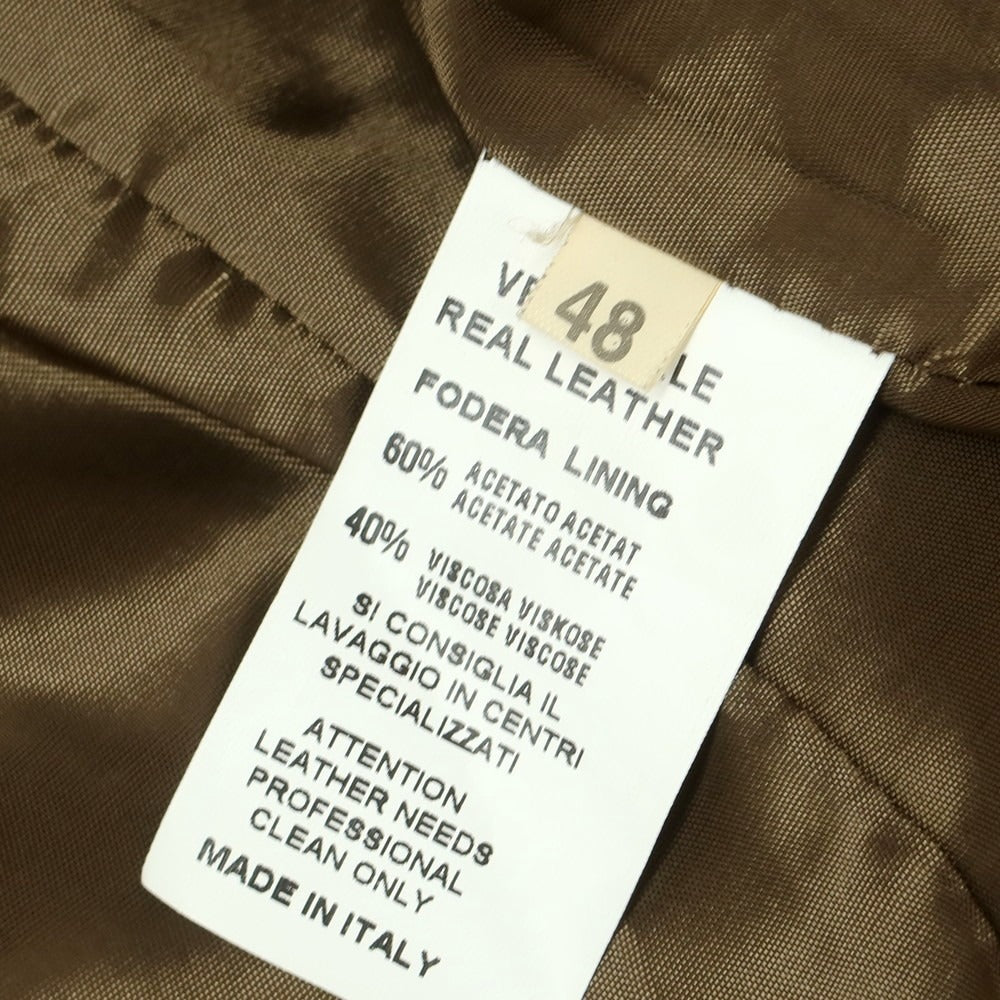 【中古】ラディーチェ Radice レザー シングルライダースジャケット ブラウン【 48 】【 状態ランクB 】【 メンズ 】