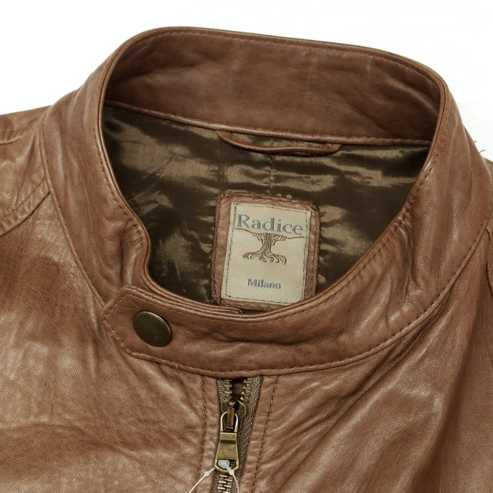 【中古】ラディーチェ Radice レザー シングルライダースジャケット ブラウン【 48 】【 状態ランクB 】【 メンズ 】