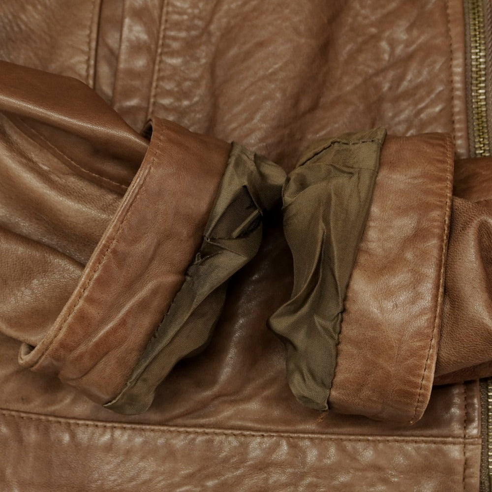 【中古】ラディーチェ Radice レザー シングルライダースジャケット ブラウン【 48 】【 状態ランクB 】【 メンズ 】