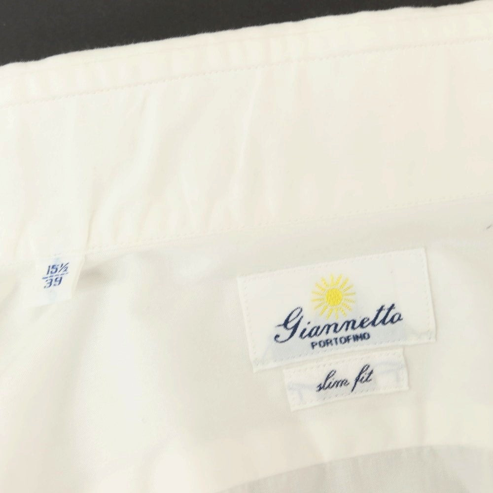 【中古】ジャンネット giannetto コットン ホリゾンタルカラー ドレスシャツ ホワイト【 39 】【 状態ランクB 】【 メンズ 】