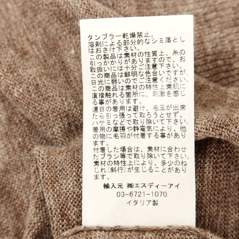 【中古】グランサッソ GRAN SASSO ハイゲージ リネン クルーネック 半袖 プルオーバーニット ブラウン【 46 】【 状態ランクB 】【 メンズ 】