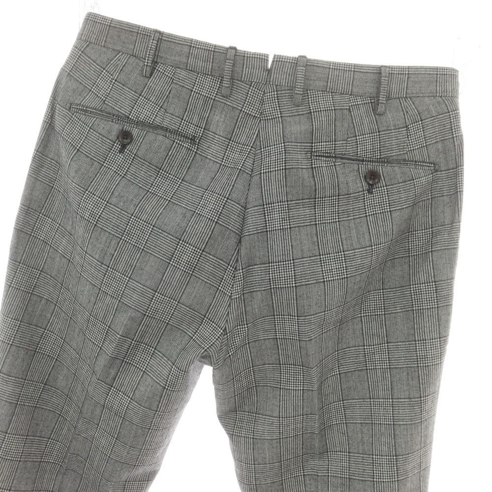 【中古】インコテックス スローウェア INCOTEX SLOWEAR ウール グレンチェック ドレススラックスパンツ ブラックxホワイト【 50 】【 状態ランクB 】【 メンズ 】