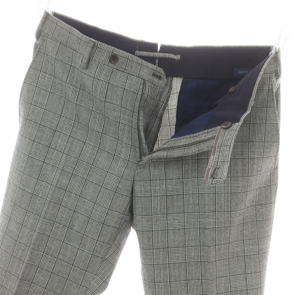 【中古】インコテックス スローウェア INCOTEX SLOWEAR ウール グレンチェック ドレススラックスパンツ ブラックxホワイト【 50 】【 状態ランクB 】【 メンズ 】