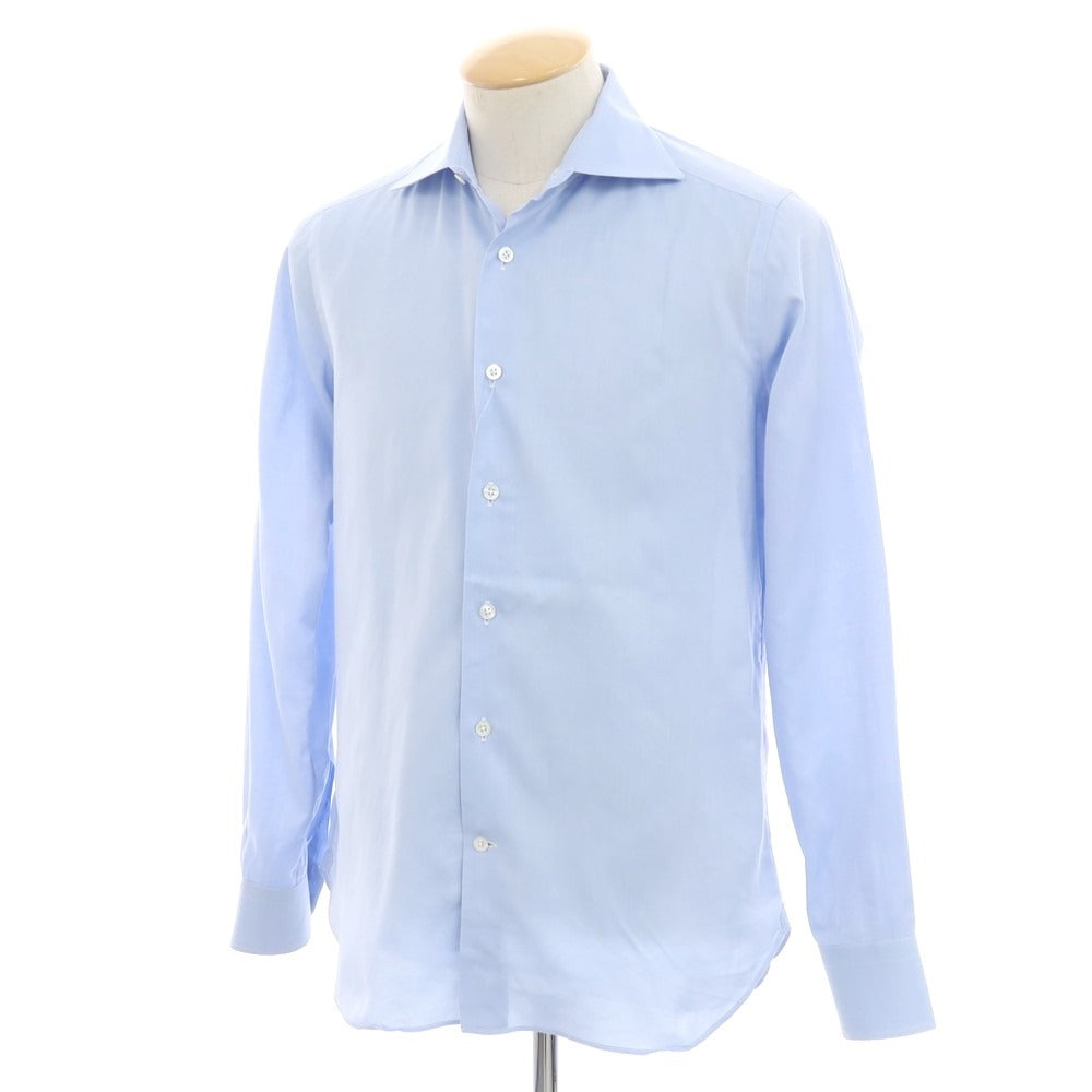 【中古】ビームスエフ BEAMS F コットン ワイドカラー ドレスシャツ ライトブルー【 38 】【 状態ランクC 】【 メンズ 】