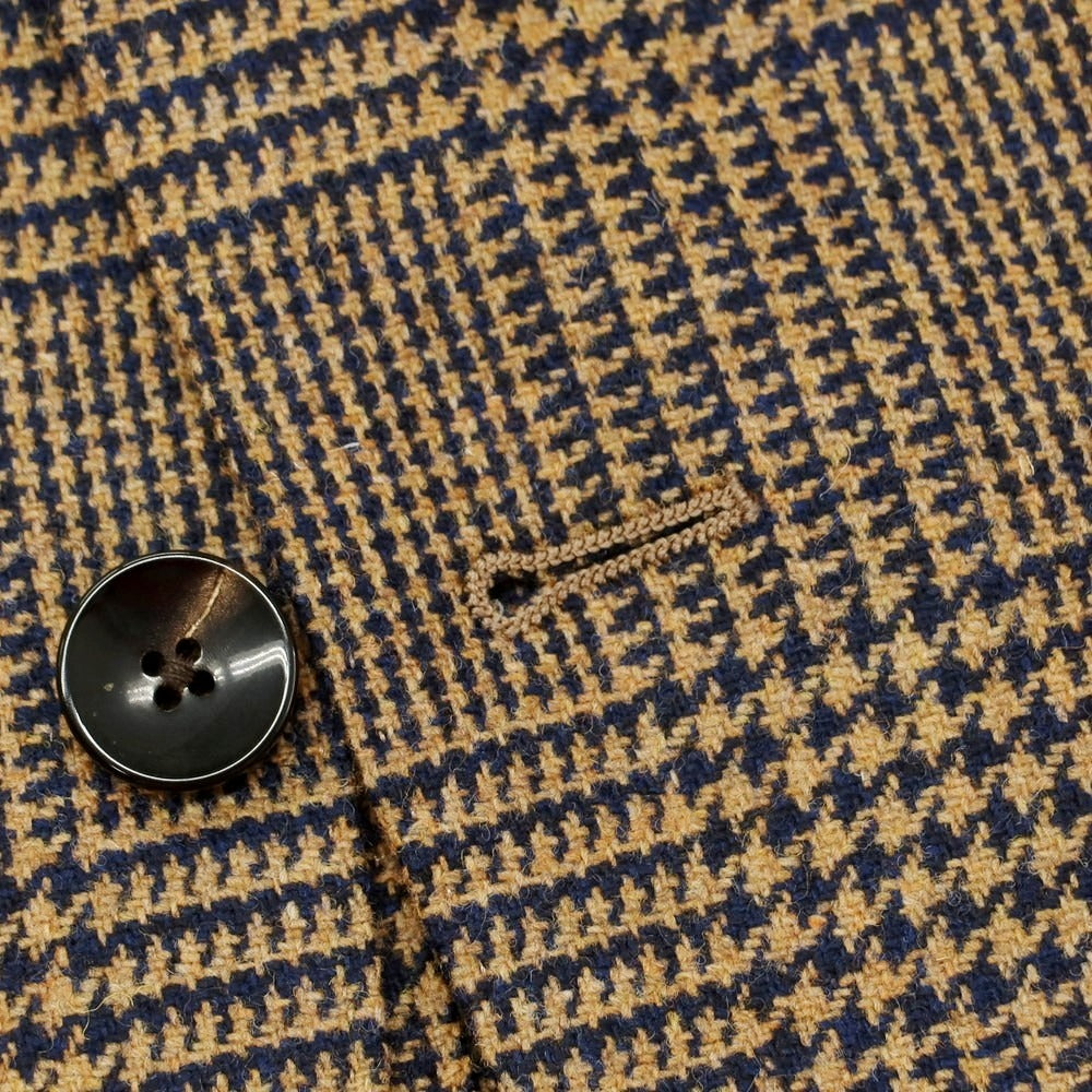 【中古】ラルディーニ LARDINI ウール チェック テーラードジャケット ライトブラウンxネイビー【 48 】【 状態ランクA 】【 メンズ 】