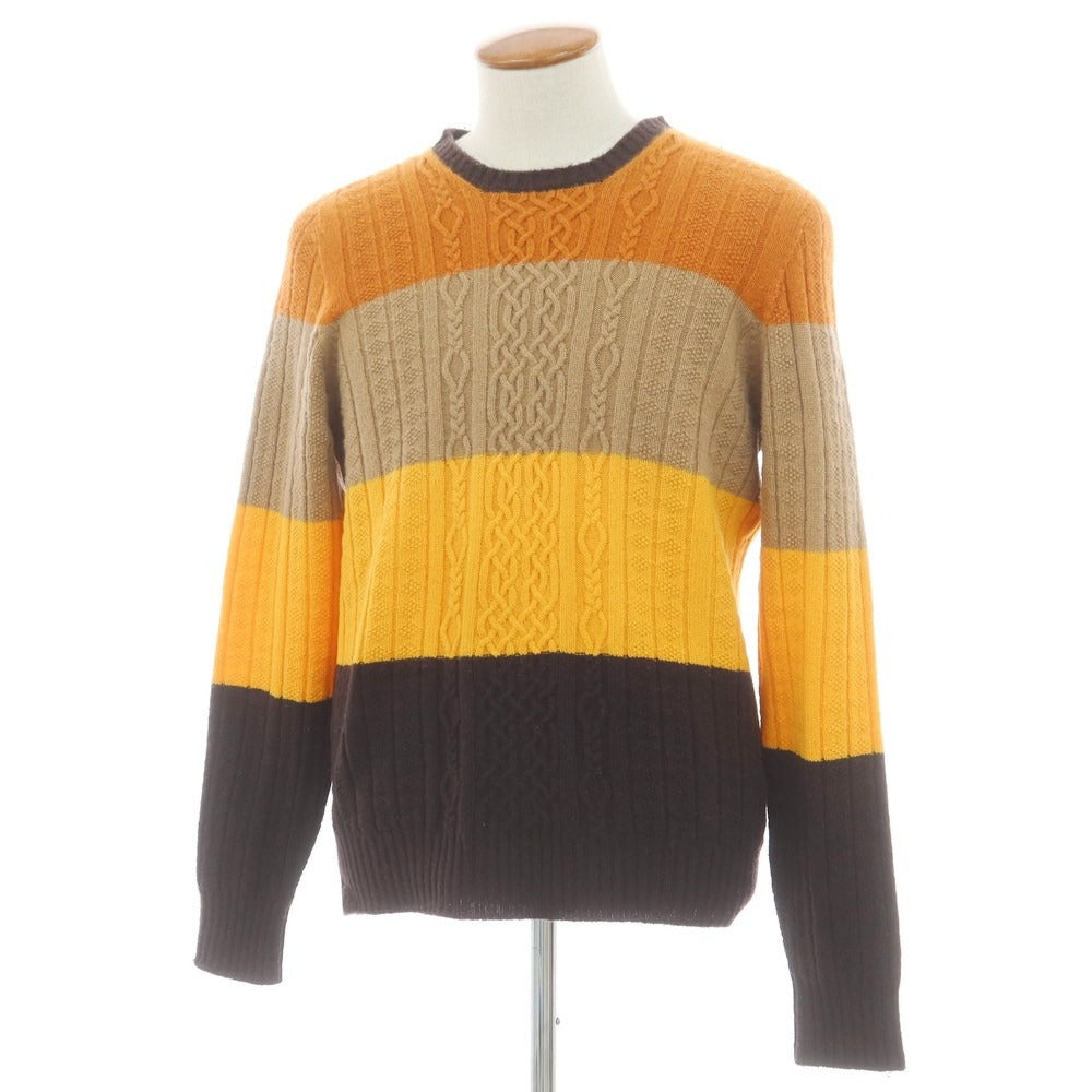 【中古】ドルモア DRUMOHR ウール クルーネック プルオーバーニット ブラウン系【 48 】【 状態ランクD 】【 メンズ 】