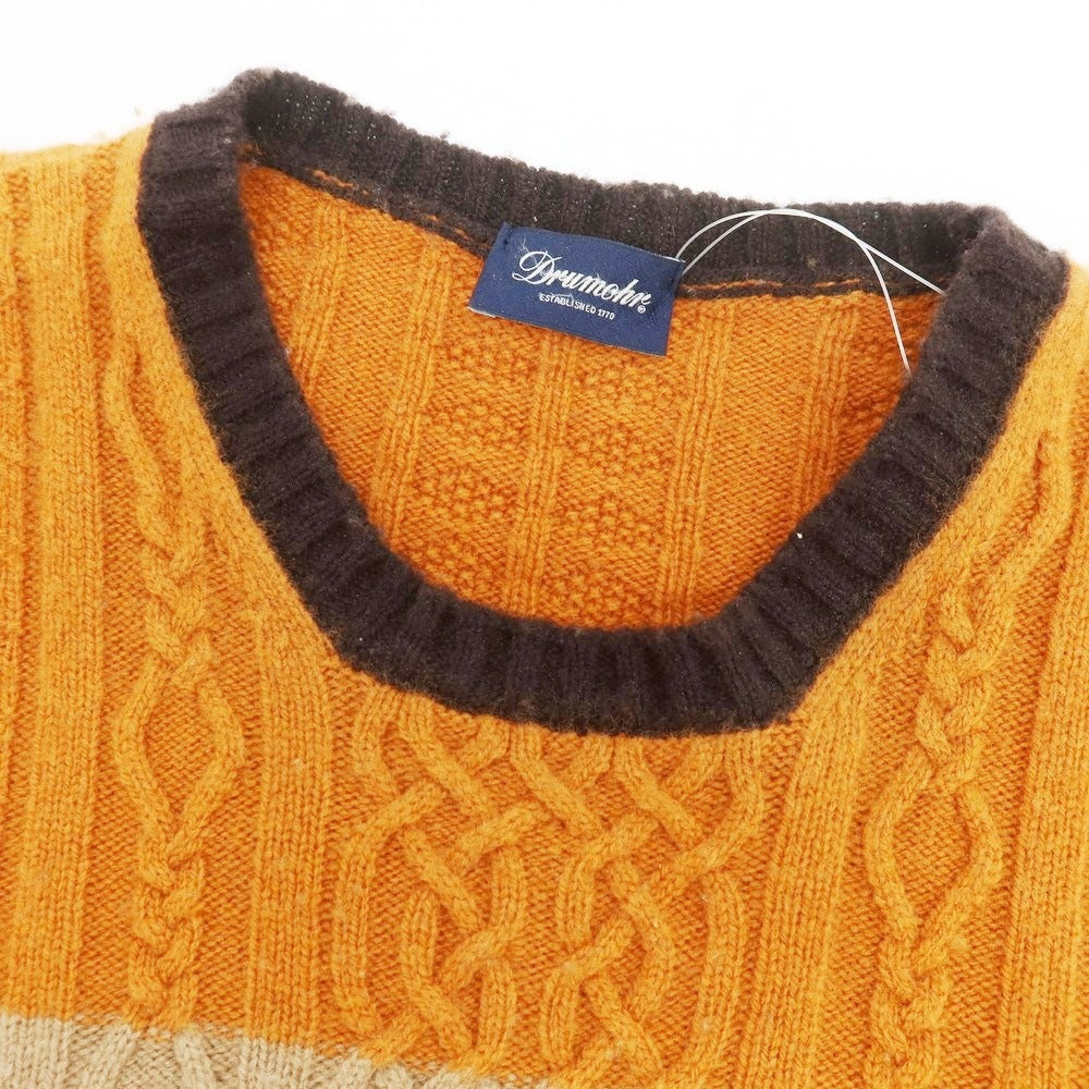 【中古】ドルモア DRUMOHR ウール クルーネック プルオーバーニット ブラウン系【 48 】【 状態ランクD 】【 メンズ 】