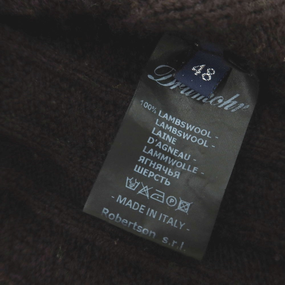 【中古】ドルモア DRUMOHR ウール クルーネック プルオーバーニット ブラウン系【 48 】【 状態ランクD 】【 メンズ 】