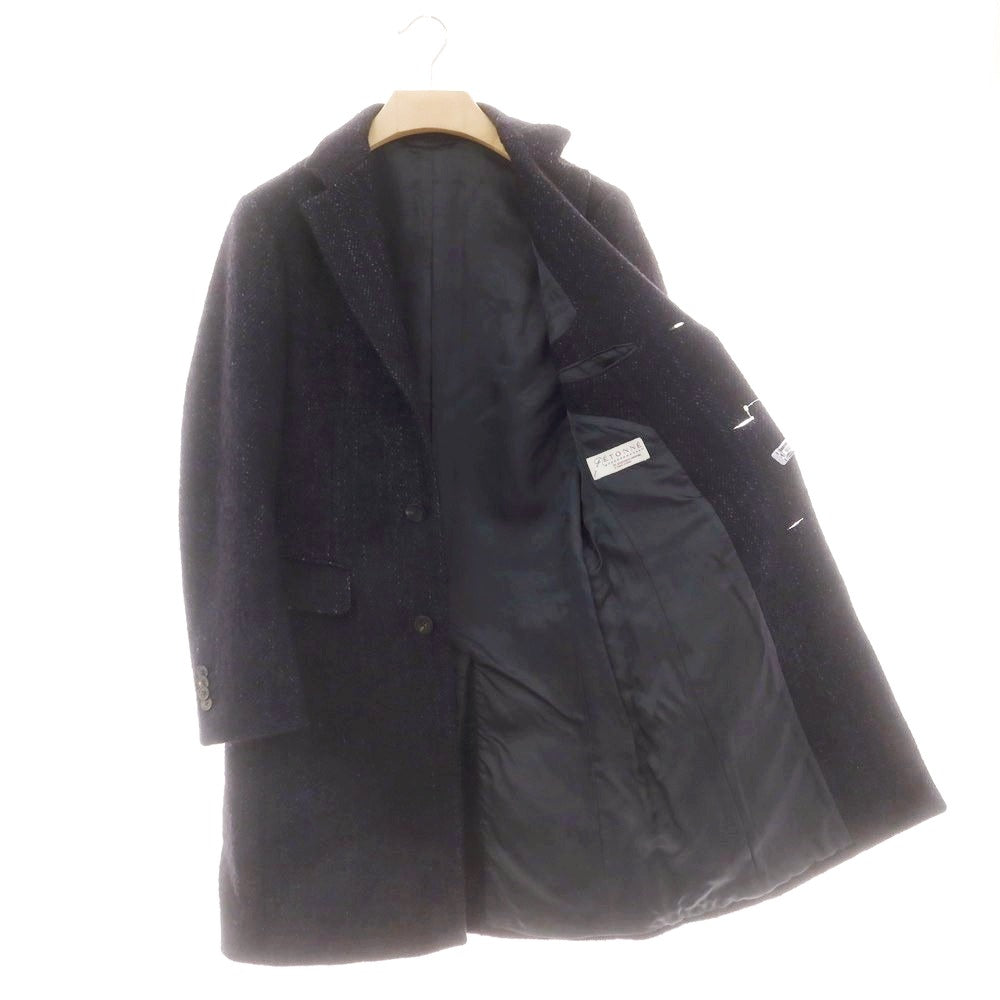 【中古】エトネ ETONNE ウールアルパカ チェスターフィールドコート ネイビー【 S 】【 状態ランクB 】【 メンズ 】
