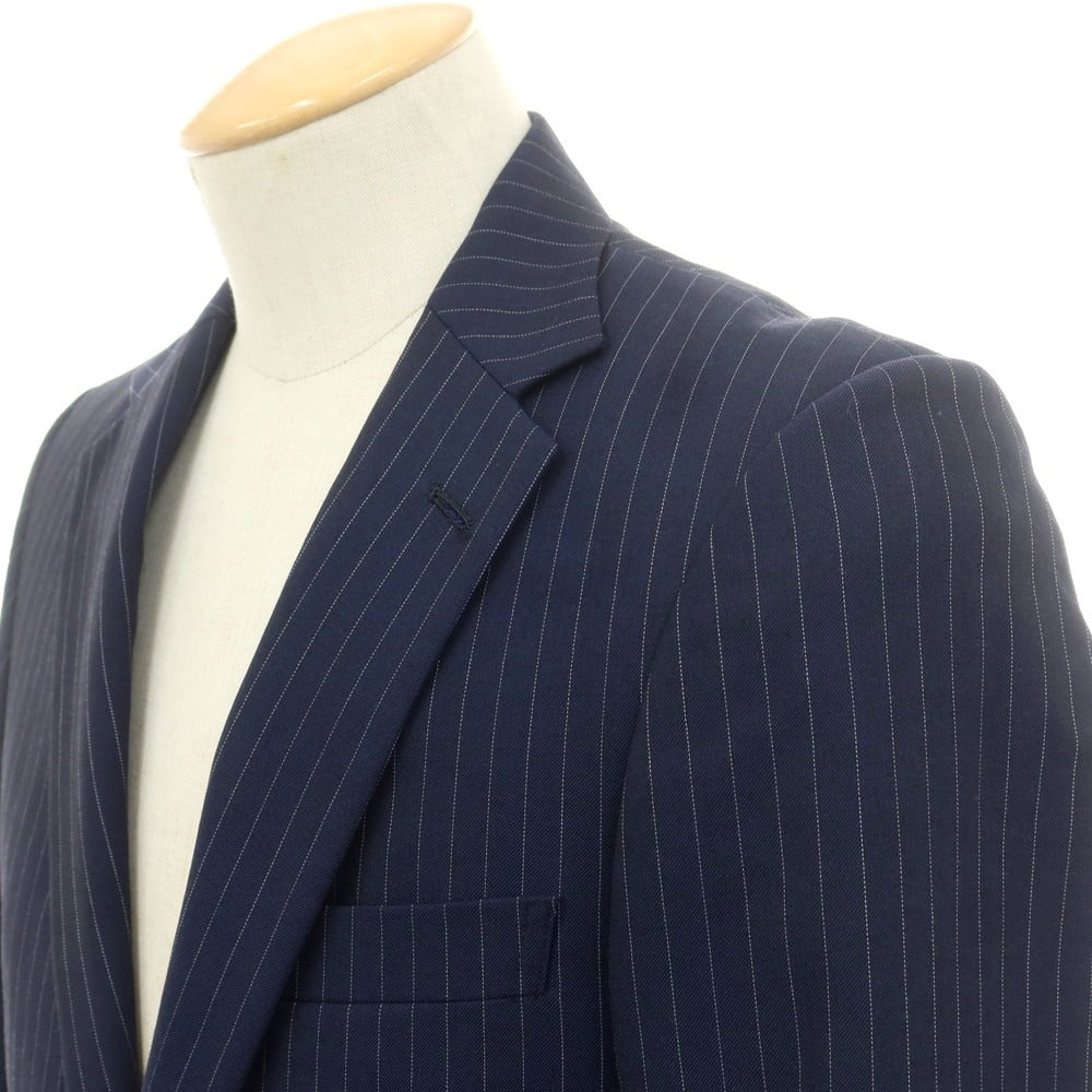 【中古】ファブリック トウキョウ FABRIC TOKYO ウール ストライプ 2つボタンスーツ ネイビー【 表記なし(S位) 】【 状態ランクB 】【 メンズ 】