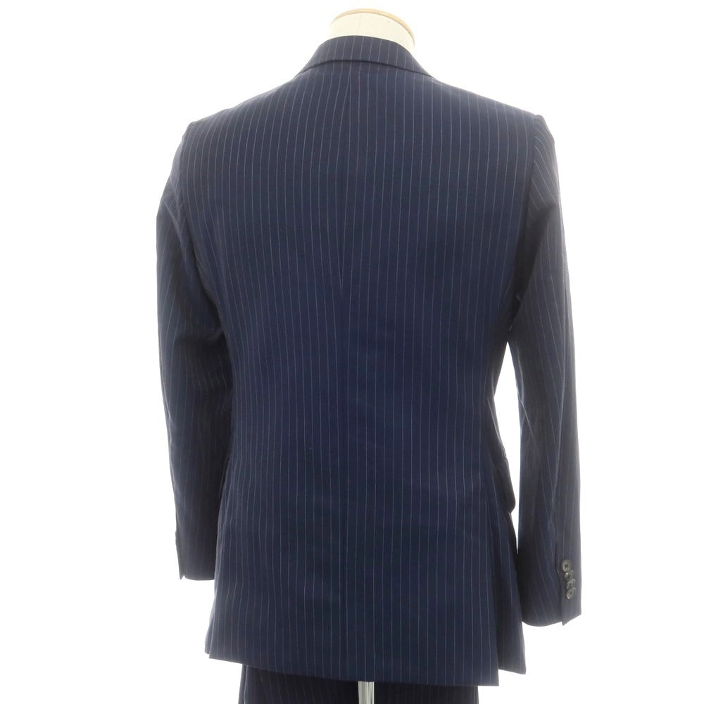 【中古】ファブリック トウキョウ FABRIC TOKYO ウール ストライプ 2つボタンスーツ ネイビー【 表記なし(S位) 】【 状態ランクB 】【 メンズ 】