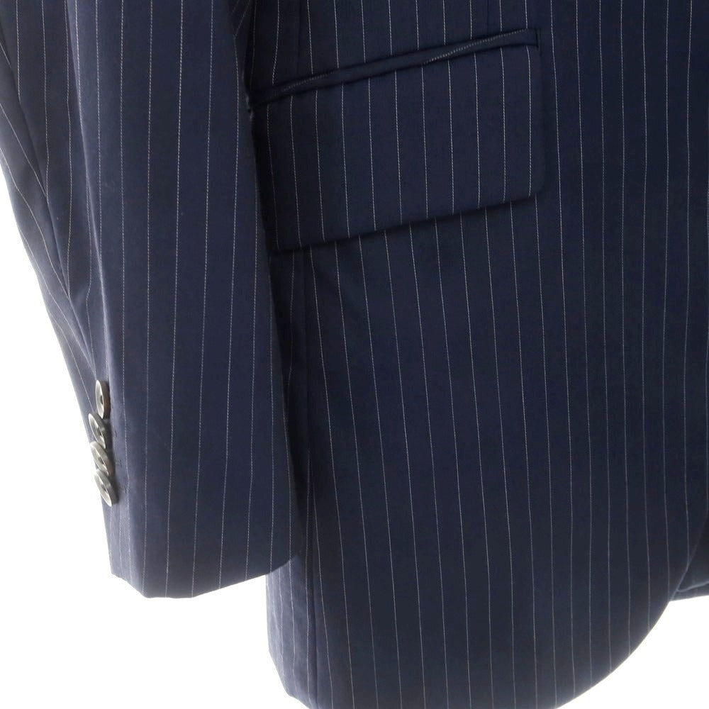 【中古】ファブリック トウキョウ FABRIC TOKYO ウール ストライプ 2つボタンスーツ ネイビー【 表記なし(S位) 】【 状態ランクB 】【 メンズ 】