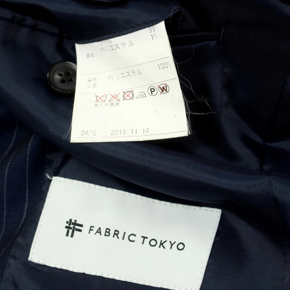 【中古】ファブリック トウキョウ FABRIC TOKYO ウール ストライプ 2つボタンスーツ ネイビー【 表記なし(S位) 】【 状態ランクB 】【 メンズ 】
