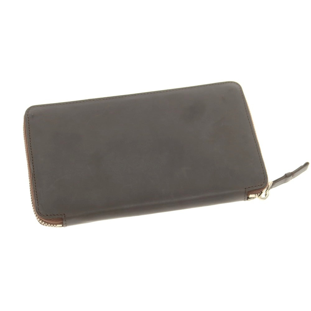 【中古】ジャン ルソー JEAN ROUSSEAU レザー ジップアラウンド 長財布 グレイッシュブラウン【 状態ランクB 】【 ユニセックス 】