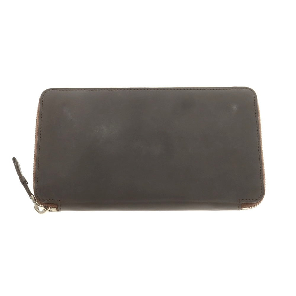 【中古】ジャン ルソー JEAN ROUSSEAU レザー ジップアラウンド 長財布 グレイッシュブラウン【 状態ランクB 】【 ユニセックス 】