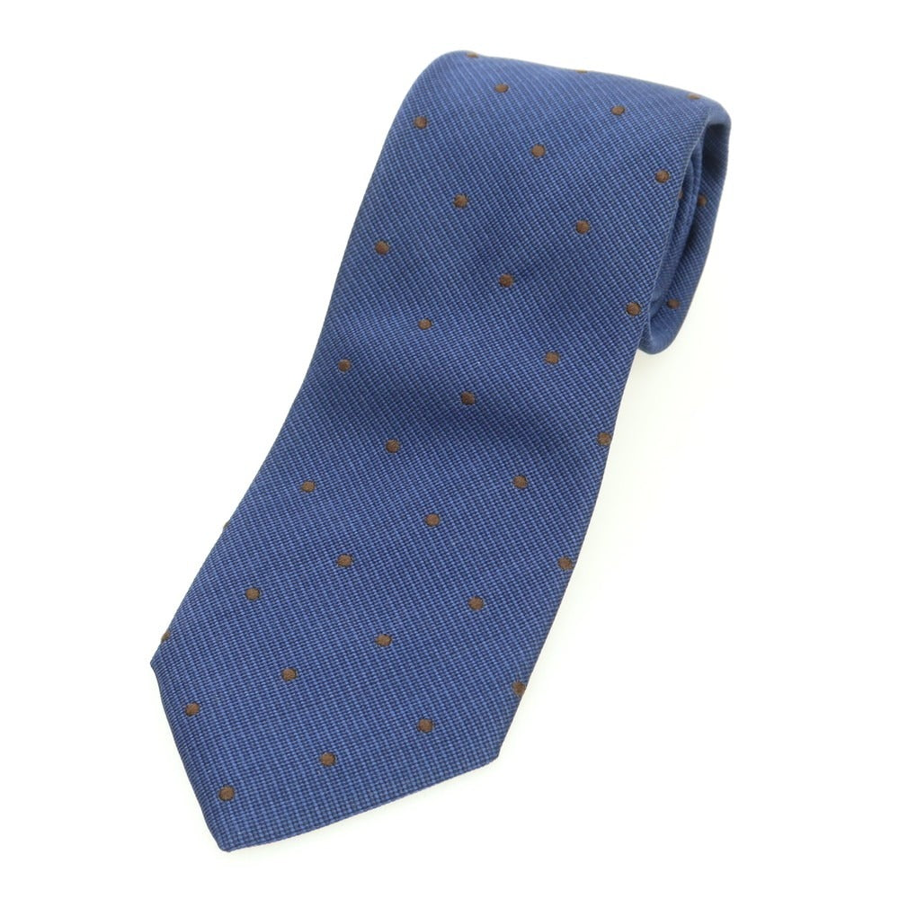 【中古】ニッキー nicky シルク ドット柄ネクタイ ネイビーxブラウン【 状態ランクA 】【 メンズ 】