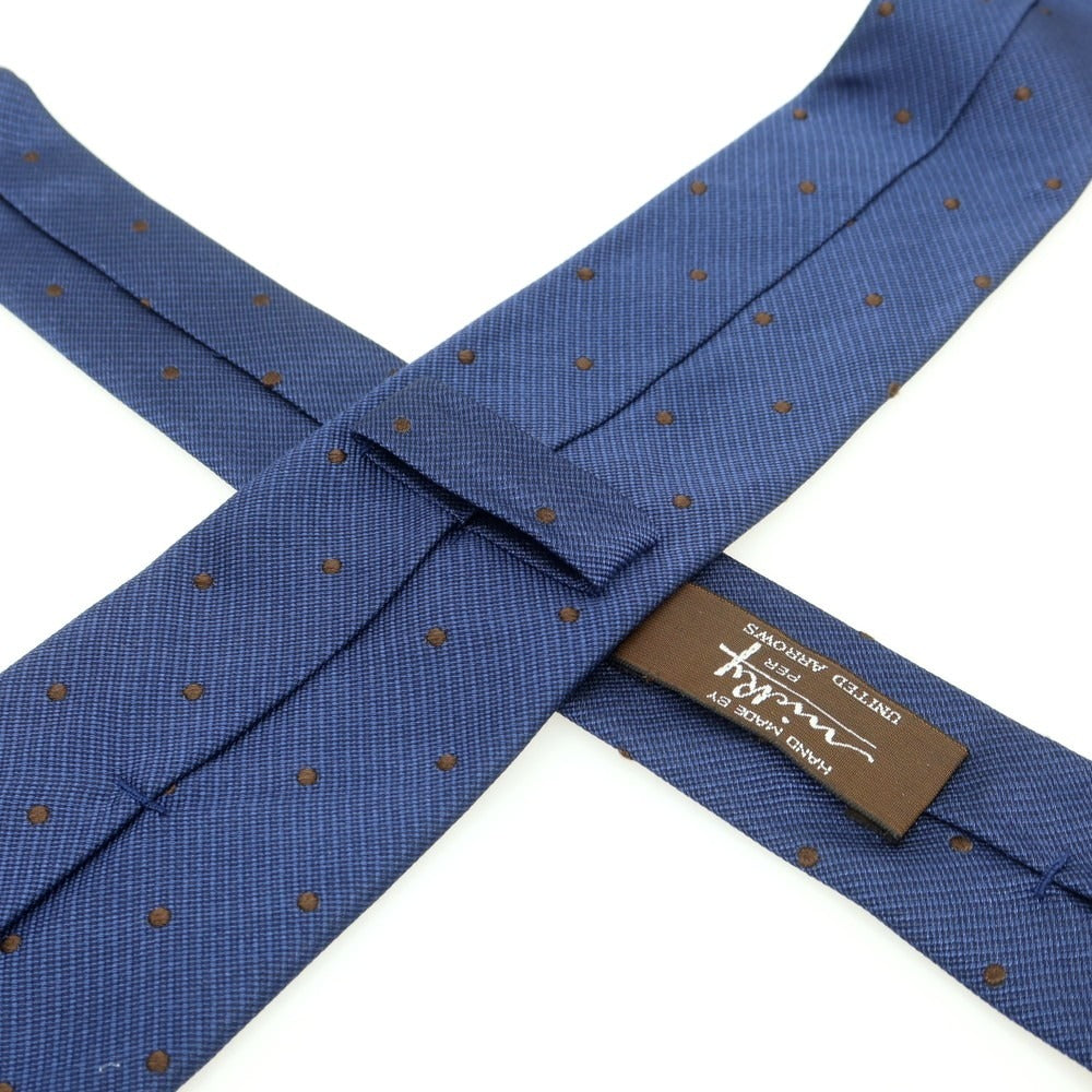 【中古】ニッキー nicky シルク ドット柄ネクタイ ネイビーxブラウン【 状態ランクA 】【 メンズ 】