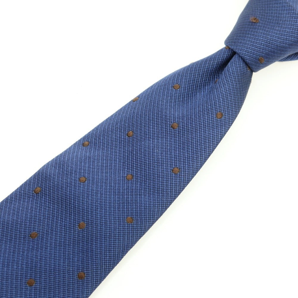 【中古】ニッキー nicky シルク ドット柄ネクタイ ネイビーxブラウン【 状態ランクA 】【 メンズ 】