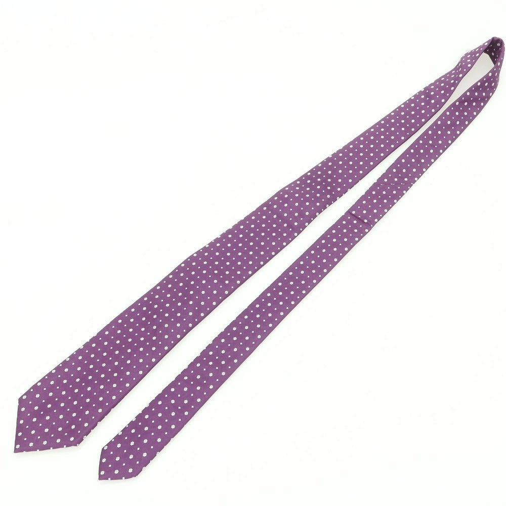 【中古】イタルスタイル ITAL STYLE シルク 小紋柄ネクタイ パープルxホワイト【 状態ランクB 】【 メンズ 】