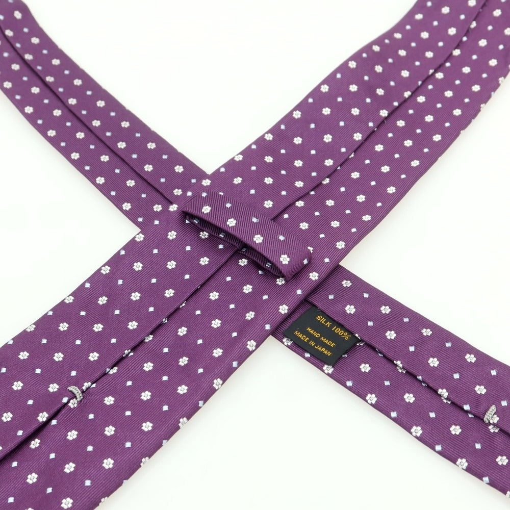【中古】イタルスタイル ITAL STYLE シルク 小紋柄ネクタイ パープルxホワイト【 状態ランクB 】【 メンズ 】