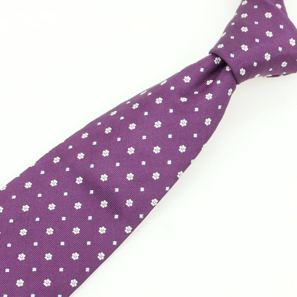 【中古】イタルスタイル ITAL STYLE シルク 小紋柄ネクタイ パープルxホワイト【 状態ランクB 】【 メンズ 】