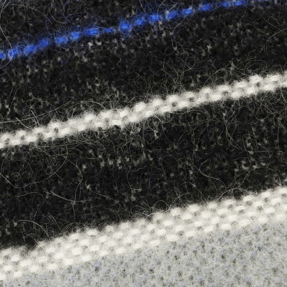 【中古】ファリエロサルティ Faliero Sarti アンゴラウール系 ボーダー マフラー ブルーxブラック【 状態ランクB 】【 メンズ 】