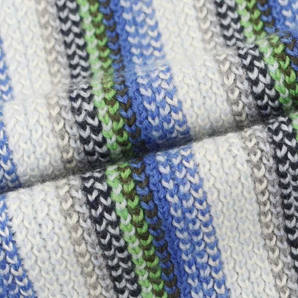 【中古】ロッソフィオレンティーノ Rosso Fiorentino ウール ストライプ マフラー ブルーxグリーン【 - 】【 状態ランクB 】【 メンズ 】