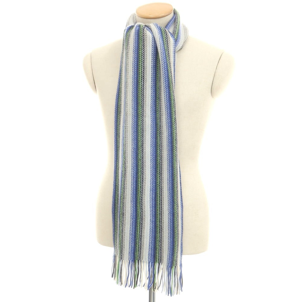 【中古】ロッソフィオレンティーノ Rosso Fiorentino ウール ストライプ マフラー ブルーxグリーン【 - 】【 状態ランクB 】【 メンズ 】