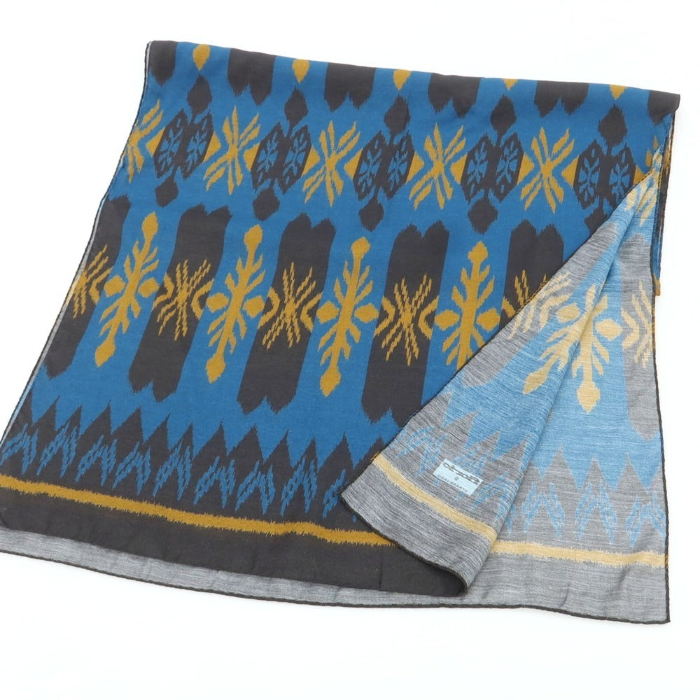 【中古】フィオリオ FIORIO レーヨンシルク ストール ネイビーxブラウン系【 状態ランクB 】【 メンズ 】