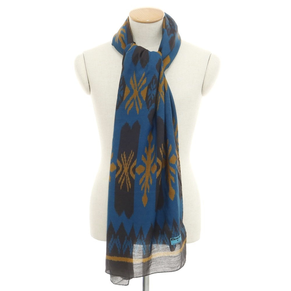 【中古】フィオリオ FIORIO レーヨンシルク ストール ネイビーxブラウン系【 状態ランクB 】【 メンズ 】