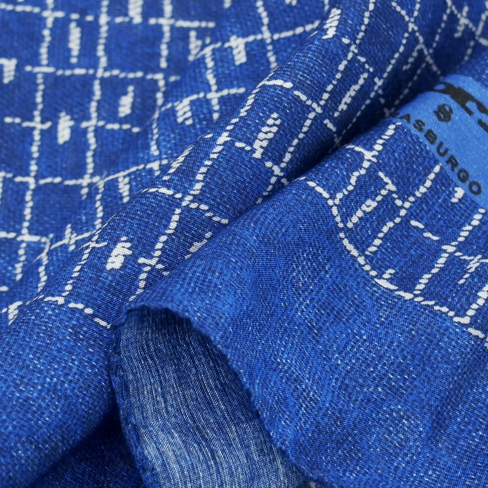 【中古】フィオリオ FIORIO レーヨンシルク ストール ネイビーxホワイト【 - 】【 状態ランクB 】【 メンズ 】