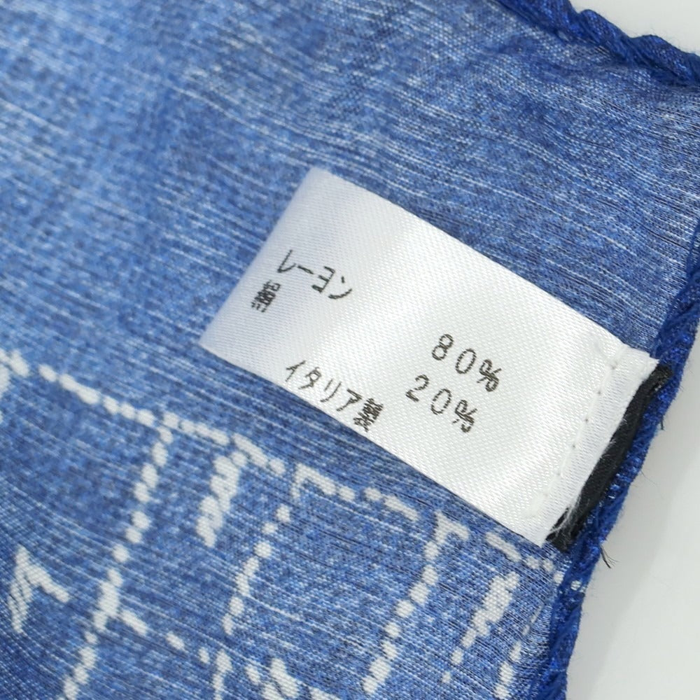 【中古】フィオリオ FIORIO レーヨンシルク ストール ネイビーxホワイト【 - 】【 状態ランクB 】【 メンズ 】