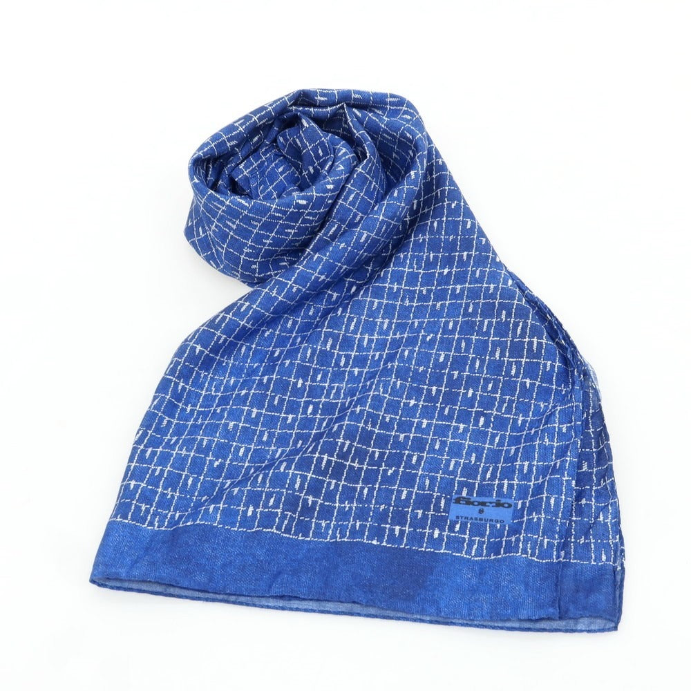 【中古】フィオリオ FIORIO レーヨンシルク ストール ネイビーxホワイト【 - 】【 状態ランクB 】【 メンズ 】