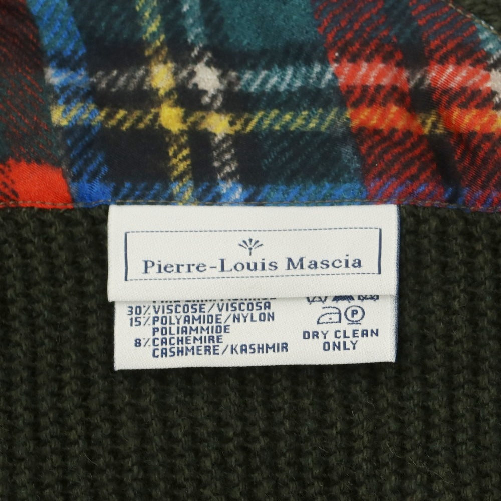 【中古】ピエール ルイ マシア PIERRE LOUIS MASCIA シルク×カシミヤ混ウール ストール レッドxグリーン【 - 】【 状態ランクB 】【 ユニセックス 】