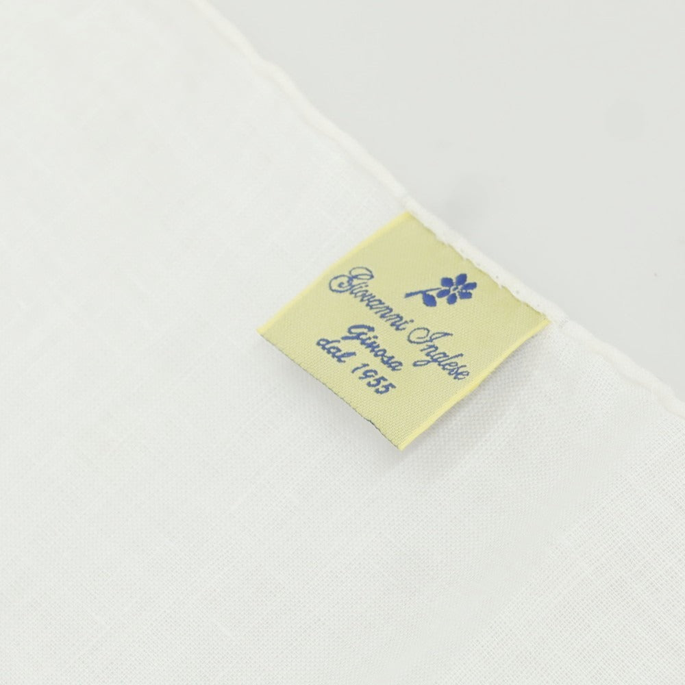 【中古】ジョバンニ イングレーゼ Giovanni Inglese リネン ポケットチーフ ホワイト【 状態ランクC 】【 メンズ 】