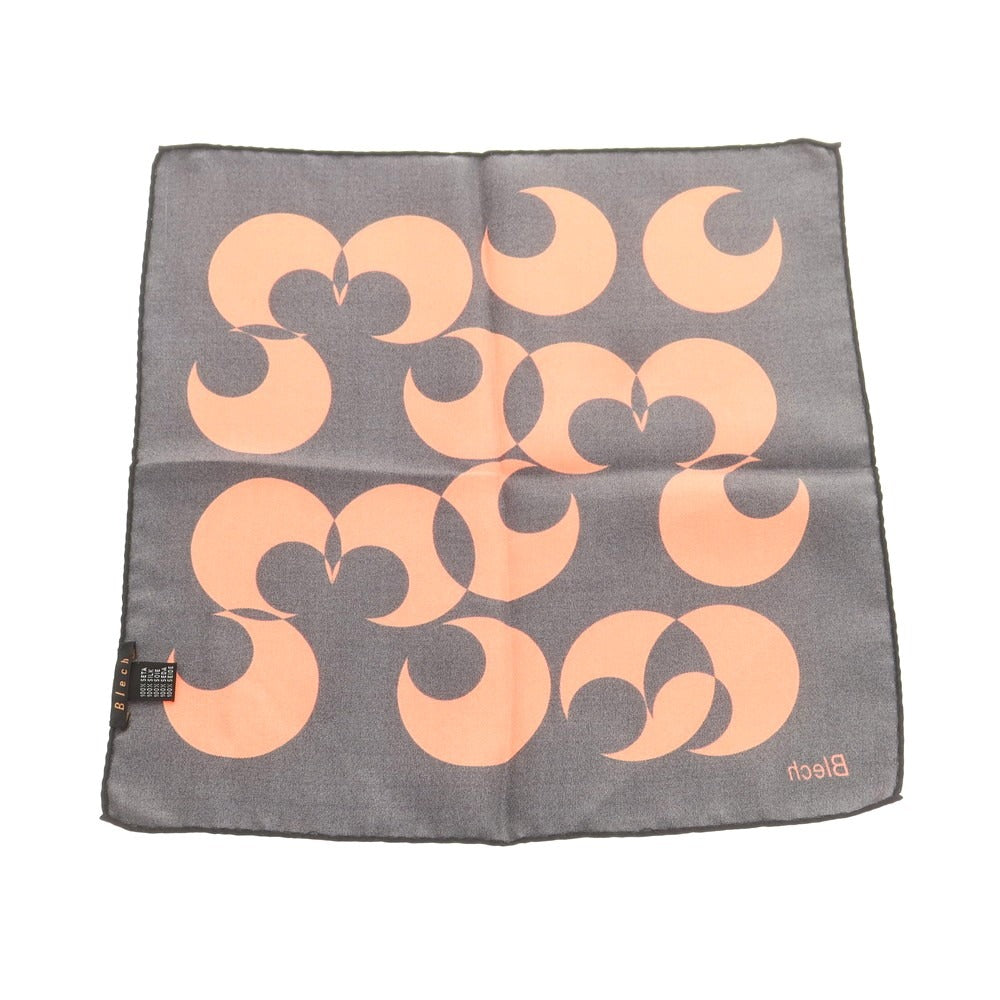 【中古】ブレック Blech シルク ポケットチーフ ブラックxオレンジ【 状態ランクA 】【 メンズ 】