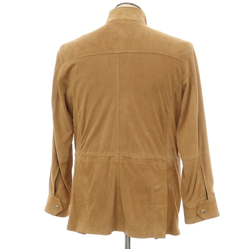 【新品アウトレット】レデッリ L‘EDELLI スエード パンチング レザーブルゾン キャメル【 50 】【 状態ランクN- 】【 メンズ 】