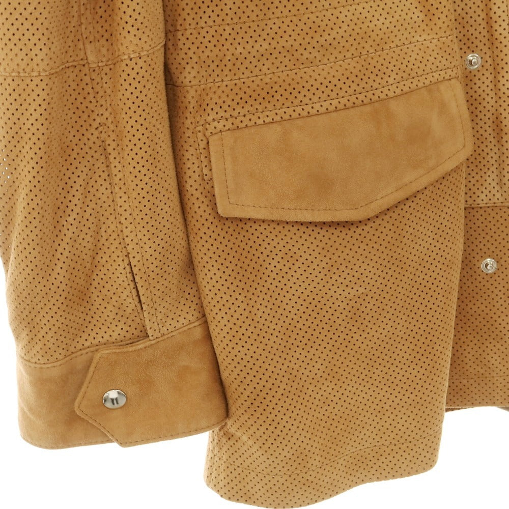 【新品アウトレット】レデッリ L‘EDELLI スエード パンチング レザーブルゾン キャメル【 50 】【 状態ランクN- 】【 メンズ 】