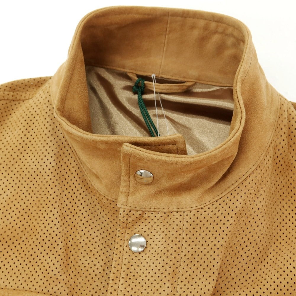 【新品アウトレット】レデッリ L‘EDELLI スエード パンチング レザーブルゾン キャメル【 50 】【 状態ランクN- 】【 メンズ 】