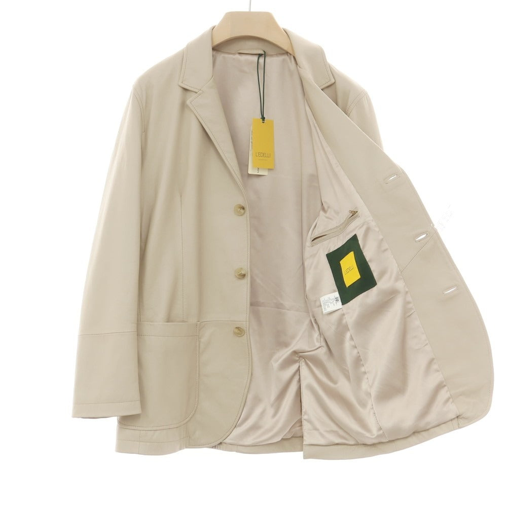 【新品アウトレット】レデッリ L‘EDELLI 3B レザージャケット グレージュ【 50 】【 状態ランクN- 】【 メンズ 】