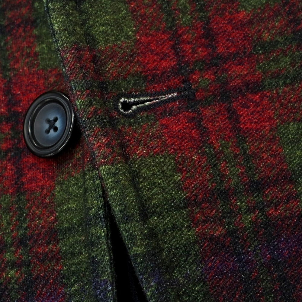 【新品】チルコロ1901 CIRCOLO 1901 チェック コットンジャージー 2B カジュアルジャケット グリーンxレッド【 48 】【 状態ランクN 】【 メンズ 】